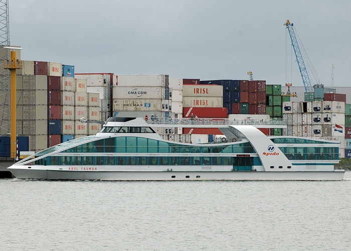 Photograph of the vessel  Abel Tasman pictured on the Nieuwe Maas at Rotterdam on 20th June 2010