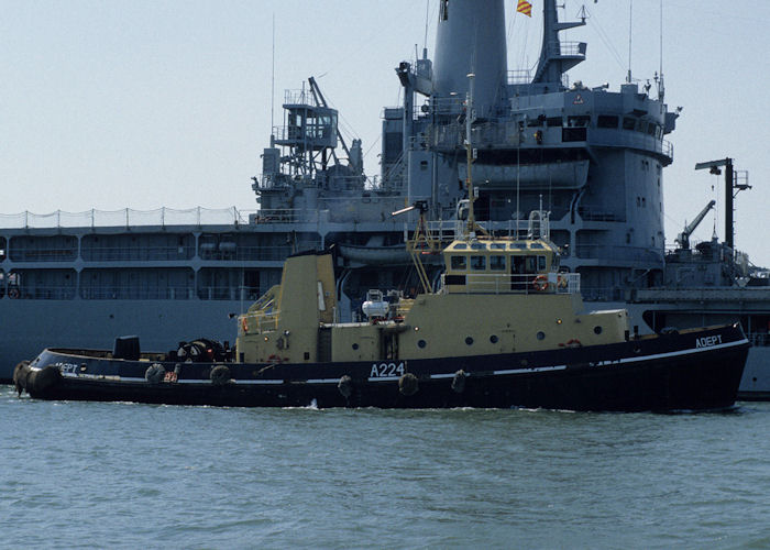 Photograph of the vessel RMAS Adept pictured at Plymouth on 6th May 1996