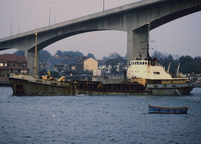 Photograph of the vessel  Afan pictured arriving at Southampton on 21st April 1990