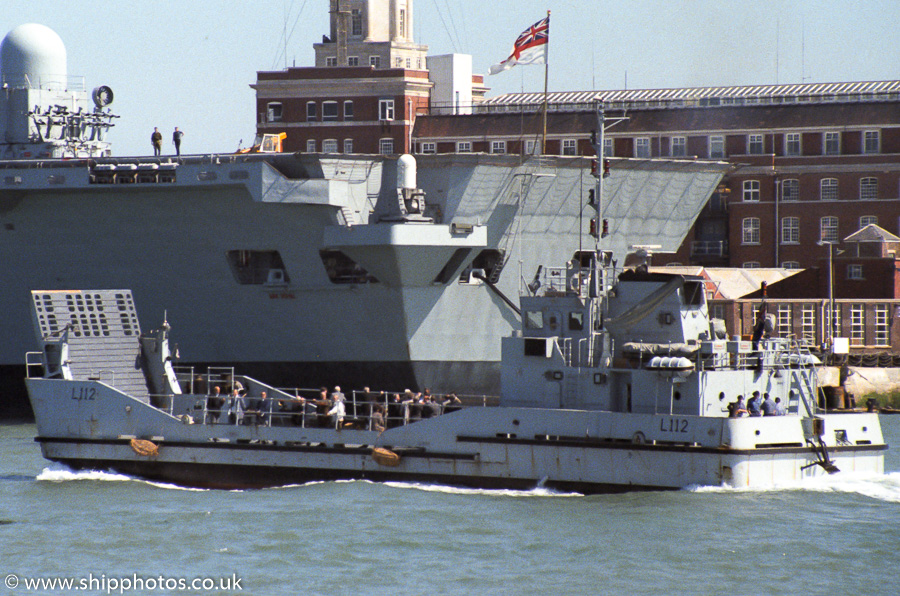 Photograph of the vessel HMAV Agheila pictured arriving in Portsmouth Harbour on 7th May 1989