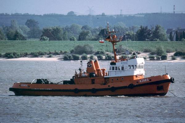 Photograph of the vessel  Ajaks pictured on the River Elbe on 29th May 2001