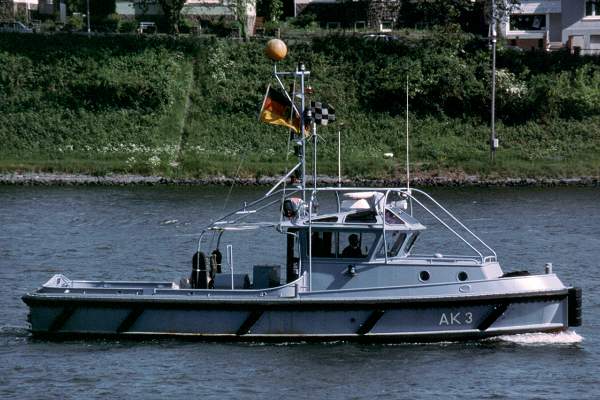 Photograph of the vessel FGS AK 3 pictured on the Kiel Canal on 29th May 2001