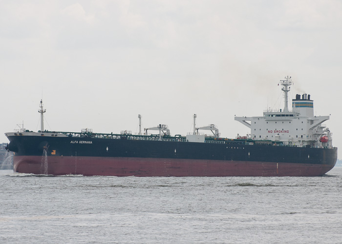 Photograph of the vessel  Alfa Germania pictured departing Tranmere on 1st June 2014