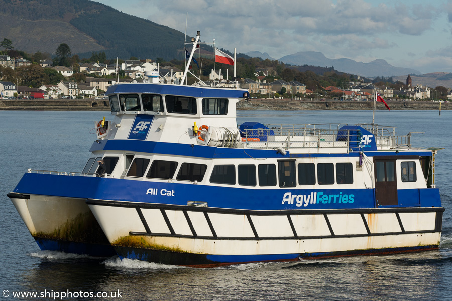 Photograph of the vessel  Ali Cat pictured arriving at Dunoon on 10th October 2016