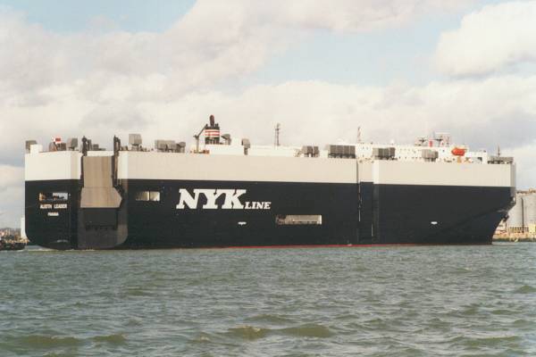 Photograph of the vessel  Alioth Leader pictured departing Southampton on 4th March 1998