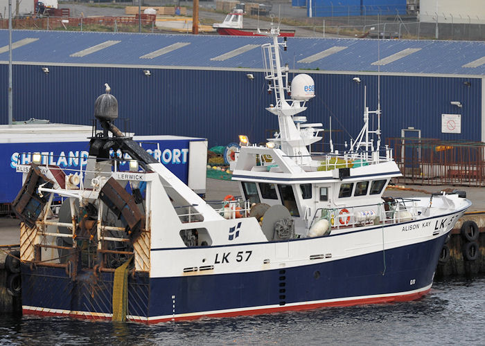 Photograph of the vessel fv Alison Kay pictured at Lerwick on 10th May 2013