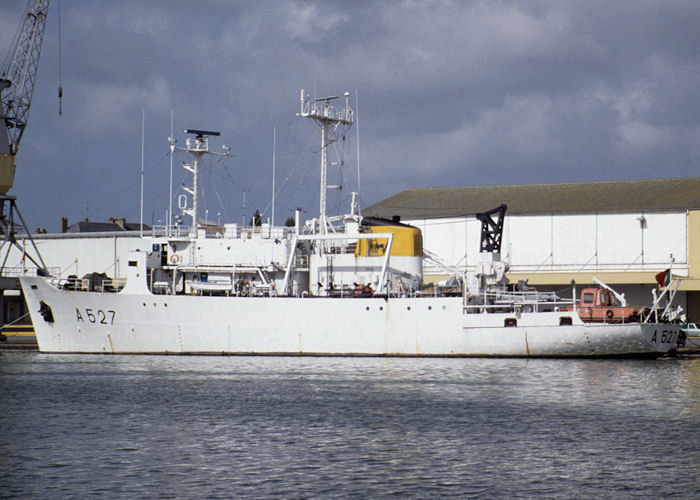 Photograph of the vessel NRP Almeida Carvalho pictured at Saint Nazaire on 10th July 1990