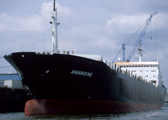 Photograph of the vessel  Amandine pictured in Hamburg on 27th May 1998