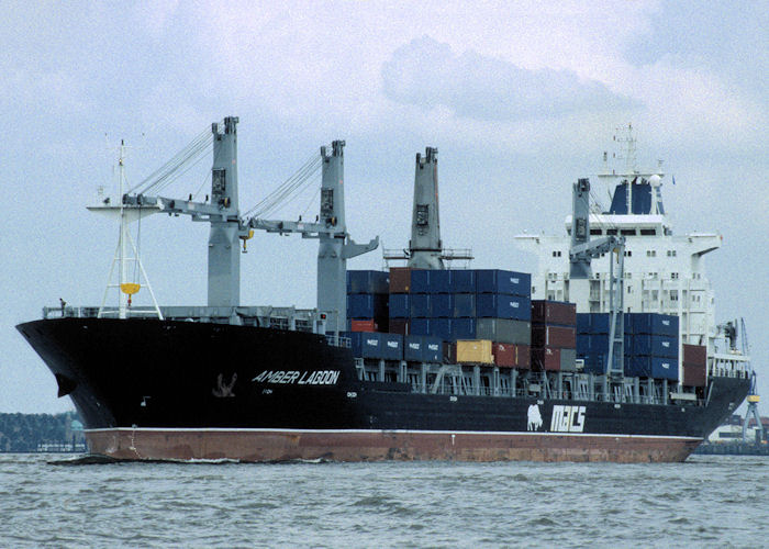 Photograph of the vessel  Amber Lagoon pictured departing Hamburg on 27th May 1998