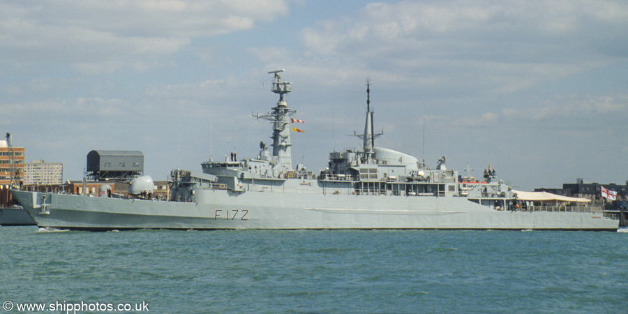 Photograph of the vessel HMS Ambuscade pictured arriving in Portsmouth Harbour on 2nd September 1989