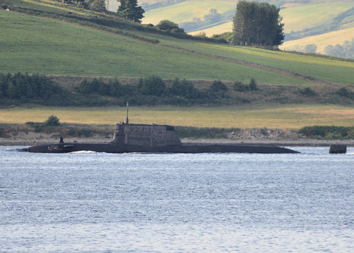 Photograph of the vessel HMS Ambush pictured on the River Clyde on 20th July 2013
