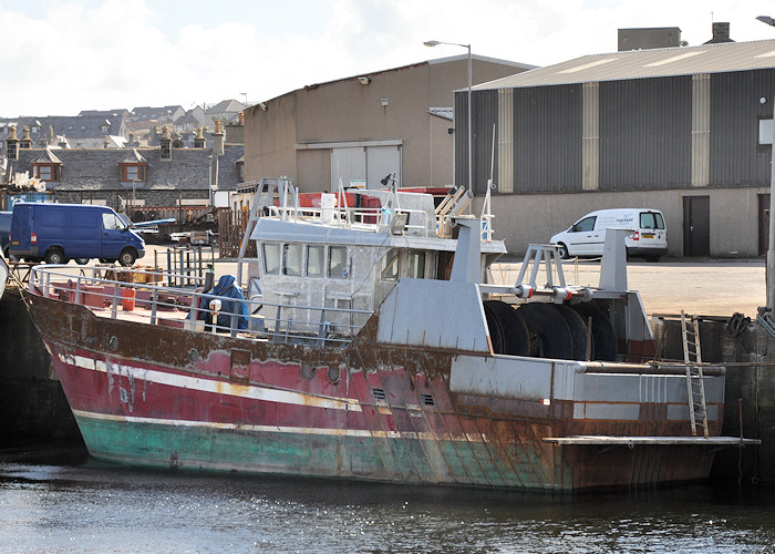 Photograph of the vessel fv Amity II pictured undergoing refit at Macduff on 15th April 2012