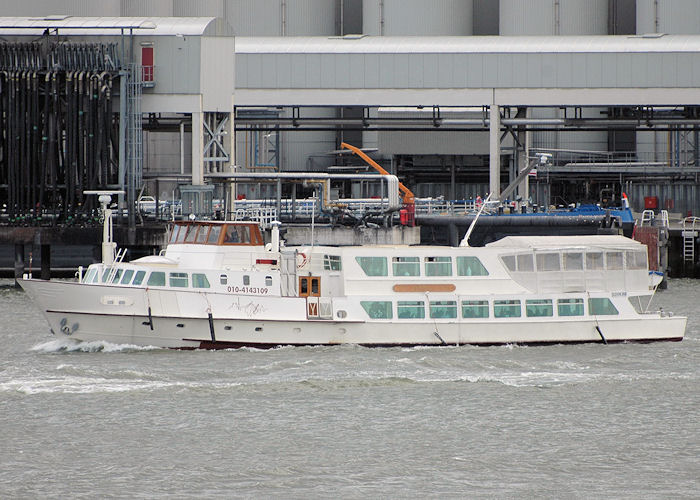 Photograph of the vessel  Amulet pictured passing Vlaardingen on 19th June 2010