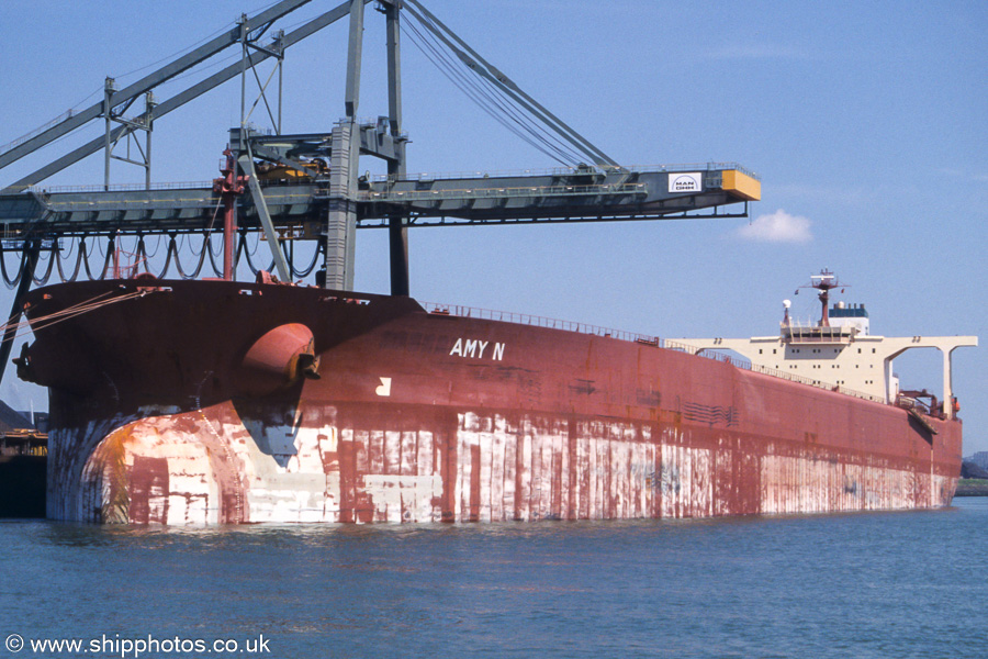 Photograph of the vessel  Amy N pictured in Mississippihaven, Europoort on 17th June 2002
