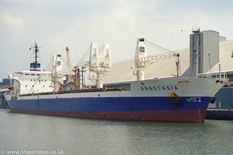 Photograph of the vessel  Anastasia pictured in Canada Branch Dock No. 1, Liverpool on 14th June 2003