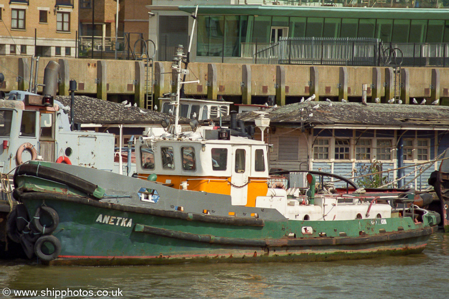 Photograph of the vessel  Anetka pictured in London on 3rd September 2002