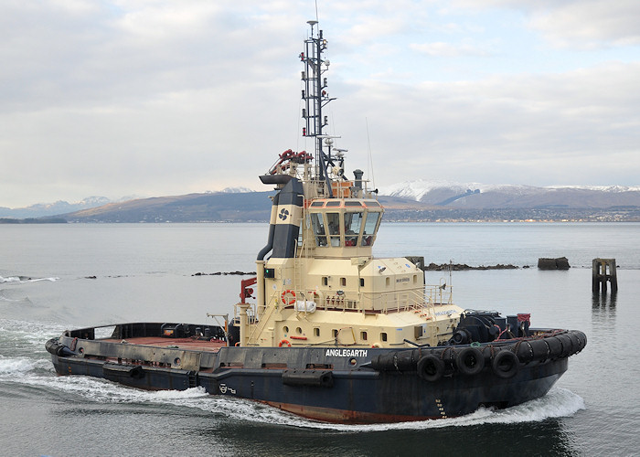 Photograph of the vessel  Anglegarth pictured entering James Watt Dock, Greenock on 30th March 2013