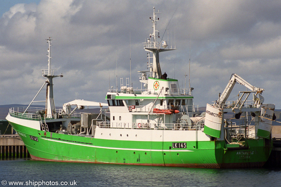 Photograph of the vessel fv Antarctic pictured at Symbister on 11th May 2003