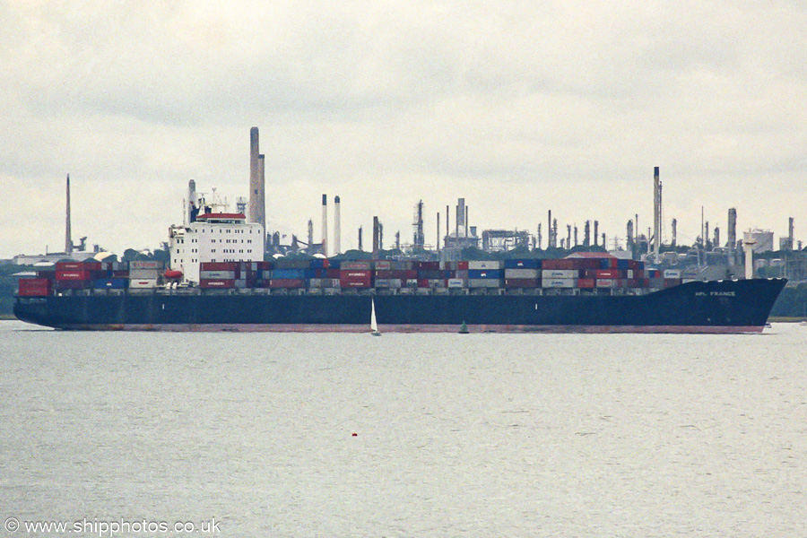 Photograph of the vessel  APL France pictured arriving in Southampton on 3rd September 2001