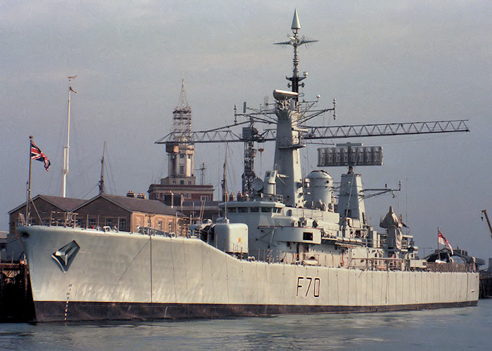 Photograph of the vessel HMS Apollo pictured in Portsmouth Naval Base on 3rd October 1987