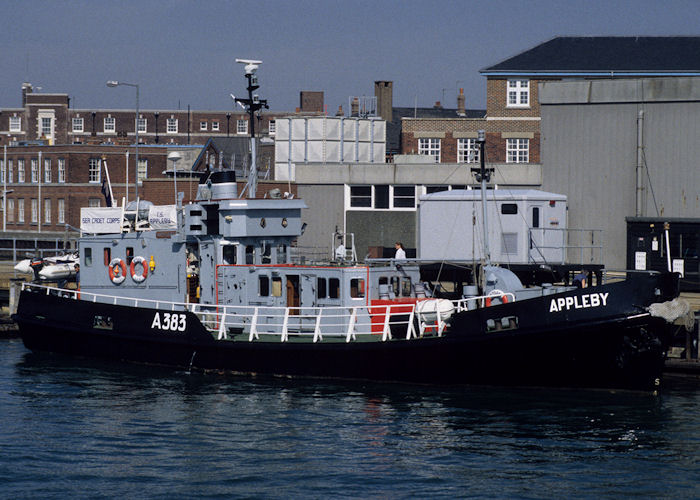 Photograph of the vessel RMAS Appleby pictured at Gosport on 21st July 1996