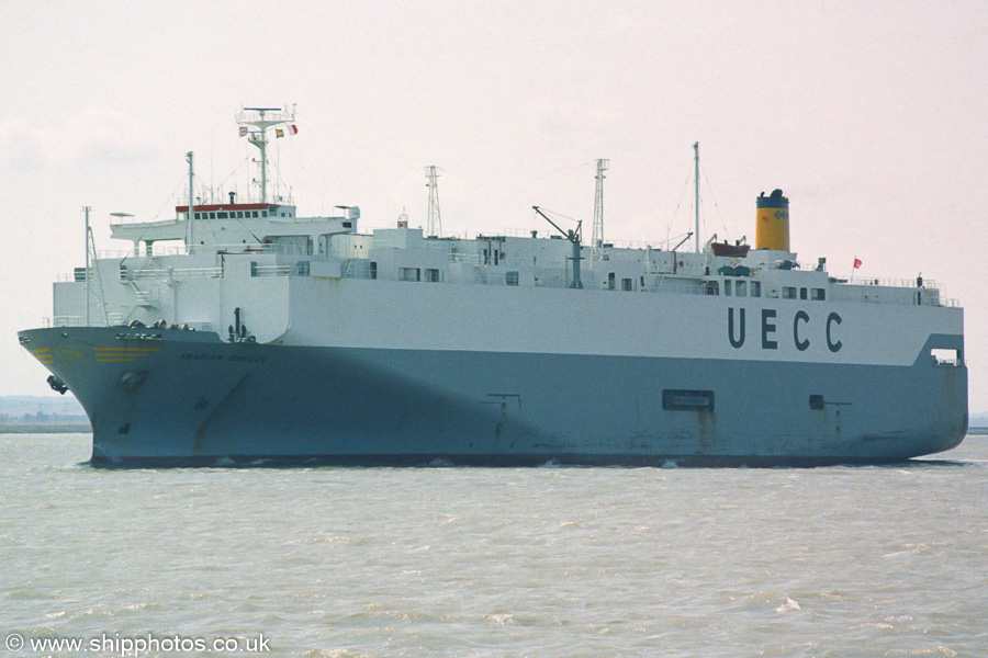 Photograph of the vessel  Arabian Breeze pictured on the River Thames on 16th August 2003