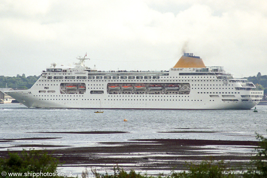 Photograph of the vessel  Arcadia pictured departing Southampton on 2nd September 2001
