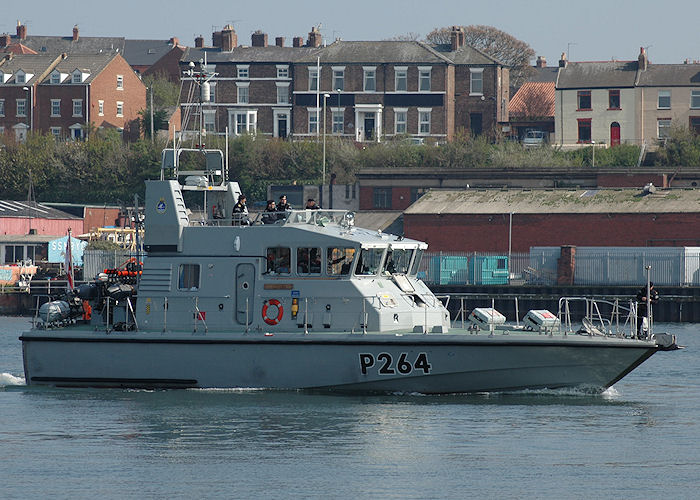 Photograph of the vessel HMS Archer pictured on the River Tyne on 6th May 2008