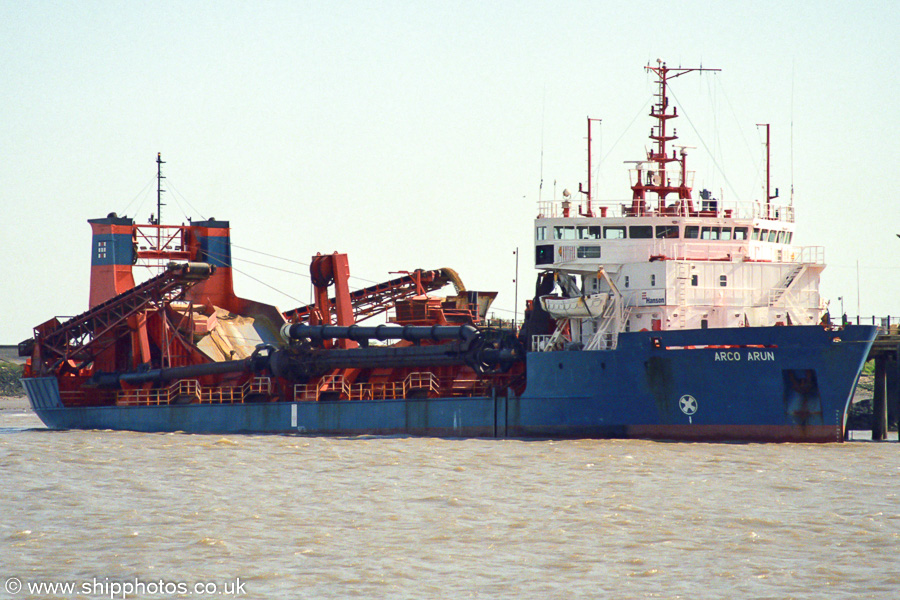 Photograph of the vessel  Arco Arun pictured at Cliffe Fort Jetty on 31st August 2002