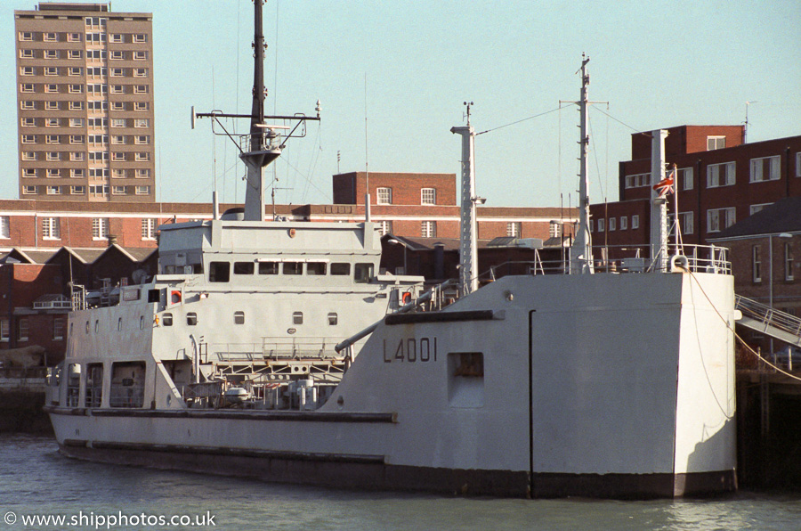 Photograph of the vessel HMAV Ardennes pictured at Gunwharf, Portsmouth on 14th January 1989