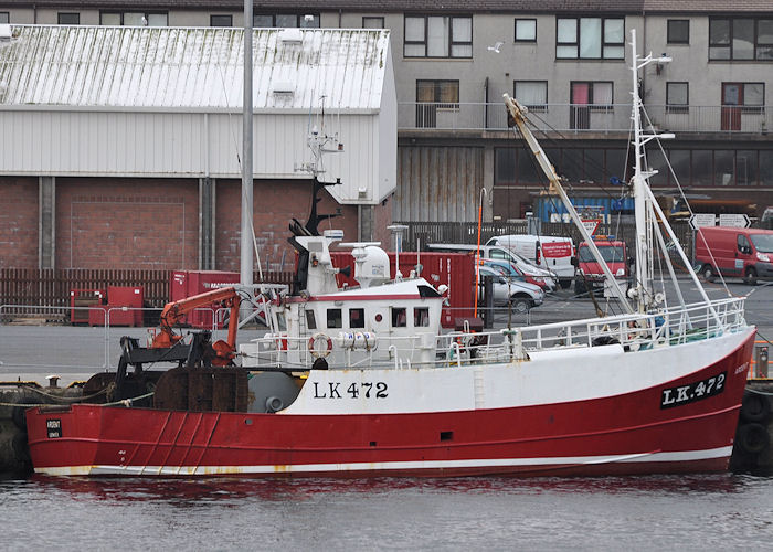 Photograph of the vessel fv Ardent pictured at Lerwick on 10th May 2013