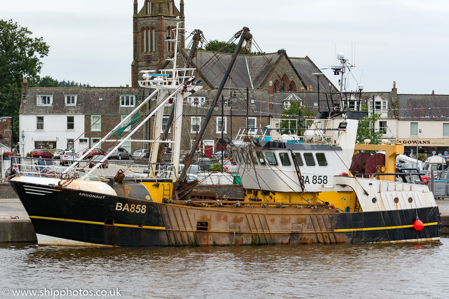 Photograph of the vessel fv Argonaut pictured at Kirkcudbright on 18th July 2015
