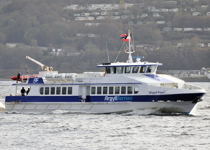 Photograph of the vessel  Argyll Flyer pictured approaching Dunoon on 26th September 2011