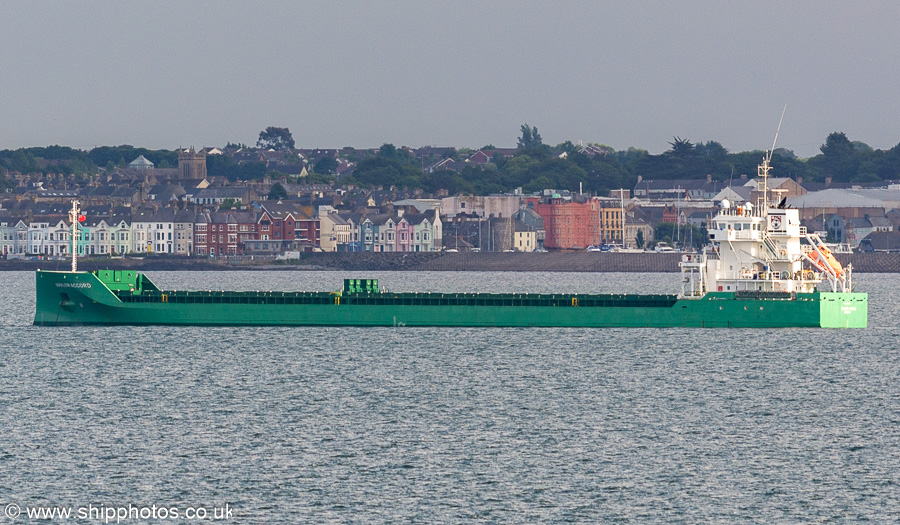 Photograph of the vessel  Arklow Accord pictured at anchor in Belfast Lough on 26th June 2023