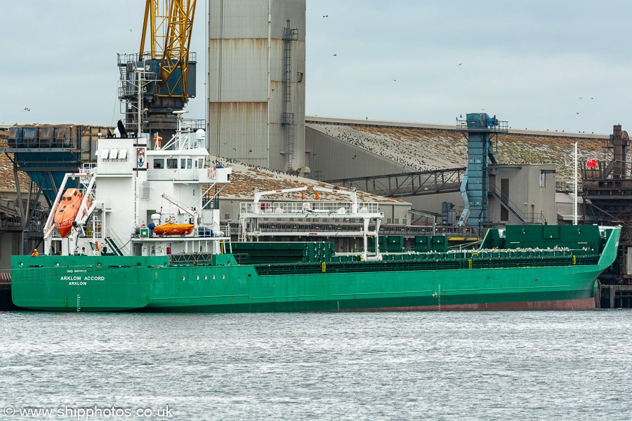 Photograph of the vessel  Arklow Accord pictured at Belfast on 27th June 2023