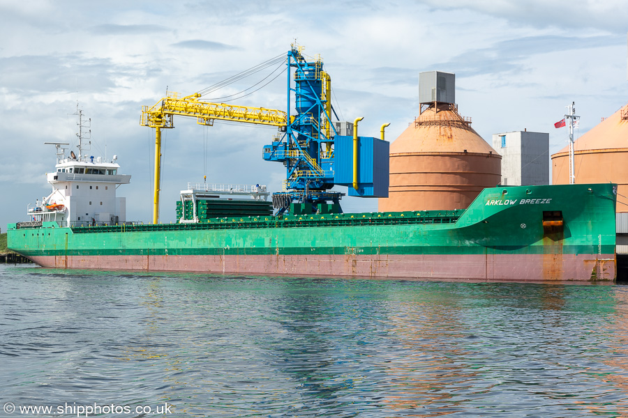 Photograph of the vessel  Arklow Breeze pictured at the Alcan Terminal, Blyth on 15th July 2023