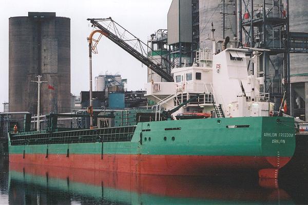 Photograph of the vessel  Arklow Freedom pictured at Cerestar Wharf, Trafford on 18th August 2001
