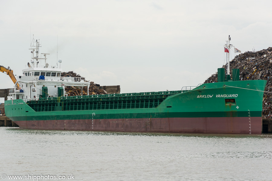 Photograph of the vessel  Arklow Vanguard pictured in Canada Dock, Liverpool on 3rd August 2019
