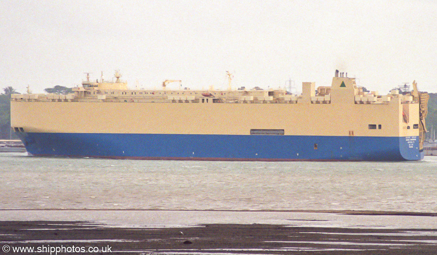 Photograph of the vessel  Asian Emperor pictured departing Southampton on 25th May 2002
