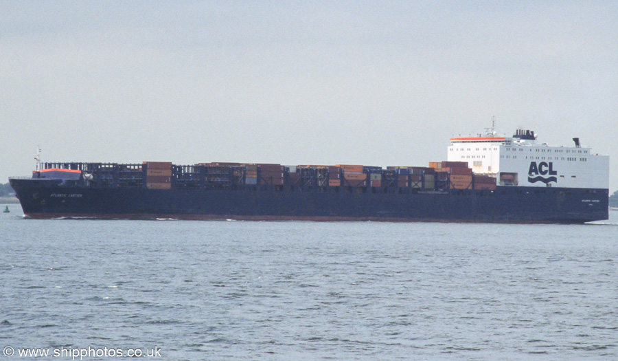 Photograph of the vessel  Atlantic Cartier pictured on the Westerschelde passing Vlissingen on 19th June 2002