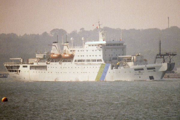 Photograph of the vessel cs Atlantida pictured arriving in Southampton on 14th August 1996