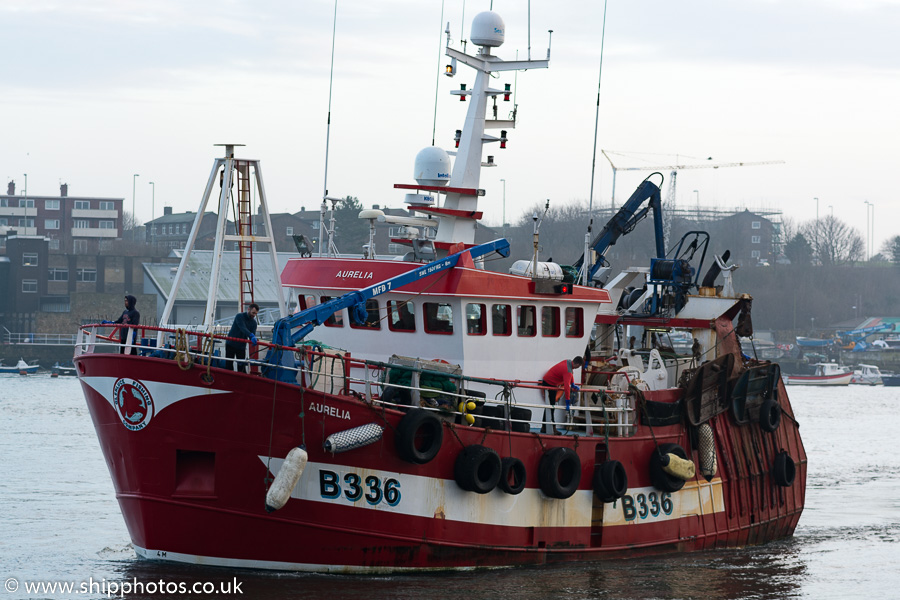 Photograph of the vessel fv Aurelia pictured arriving at the Fish Quay, North Shields on 16th December 2016