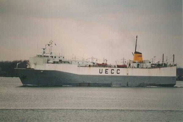 Photograph of the vessel  Autobahn pictured departing Southampton on 30th March 1996