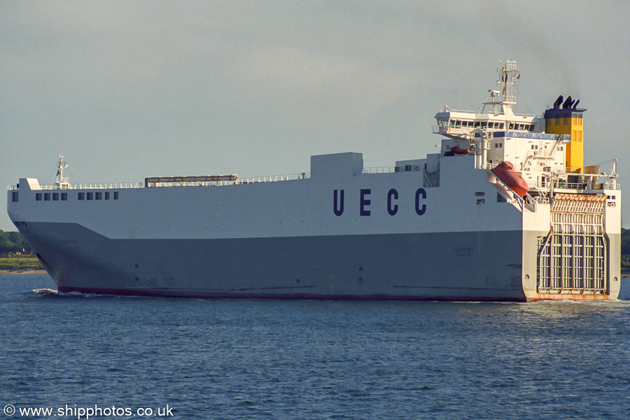 Photograph of the vessel  Autosky pictured departing Southampton on 23rd June 2002