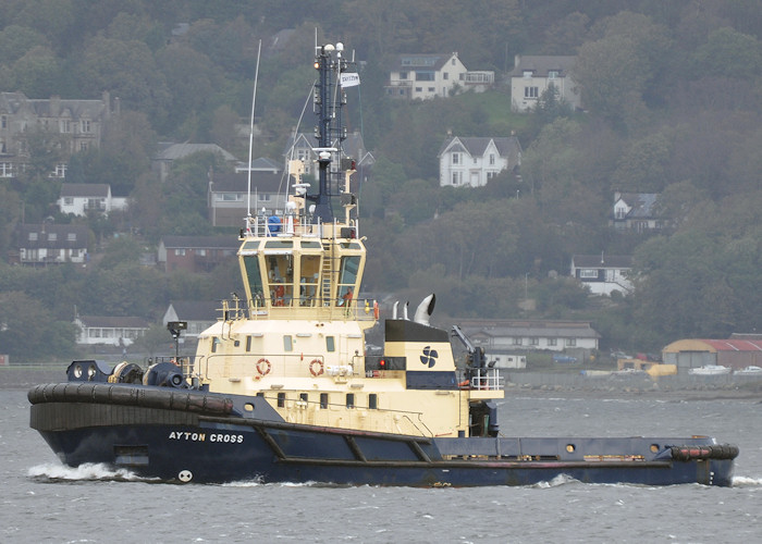 Photograph of the vessel  Ayton Cross pictured passing Greenock on 27th September 2011