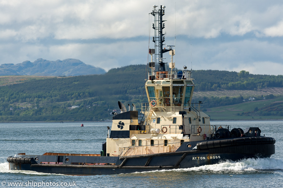 Photograph of the vessel  Ayton Cross pictured passing Greenock on 21st May 2016