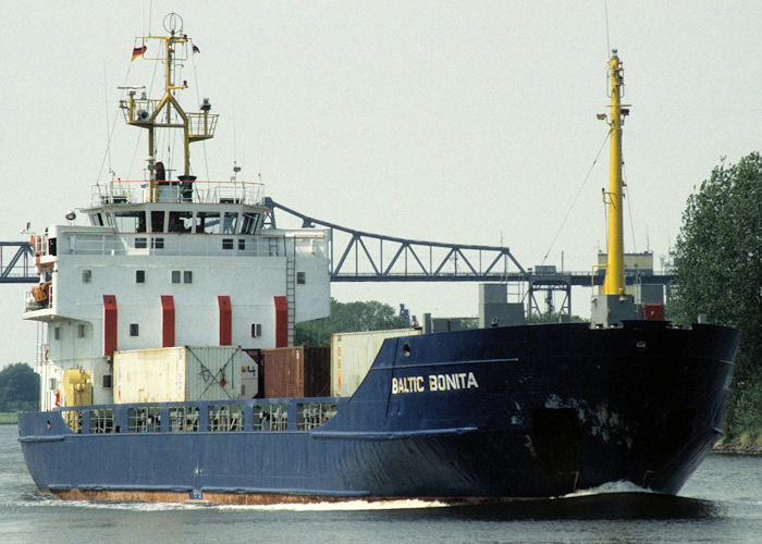 Photograph of the vessel  Baltic Bonita pictured passing through Rendsburg on 8th June 1997