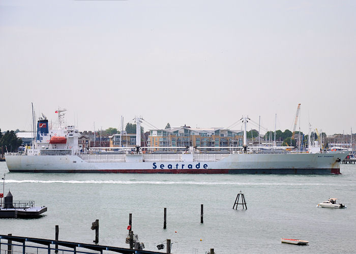 Photograph of the vessel  Bay Phoenix pictured arriving at Portsmouth on 7th June 2013