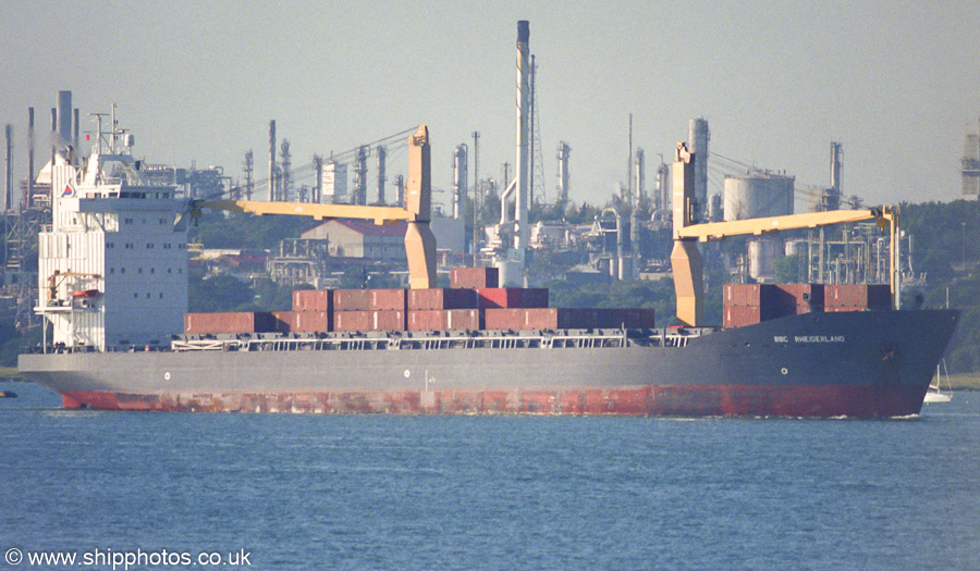 Photograph of the vessel  BBC Rheiderland pictured arriving at Southampton on 1st September 2002