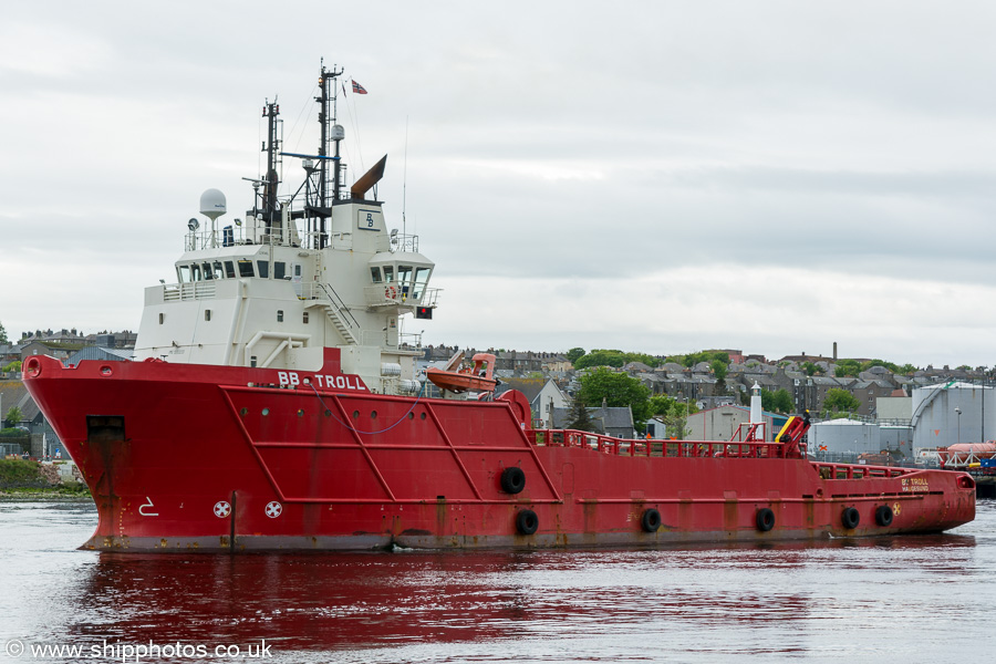Photograph of the vessel  BB Troll pictured departing Aberdeen on 27th May 2019